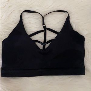 Nike strappy trendy sports bra black